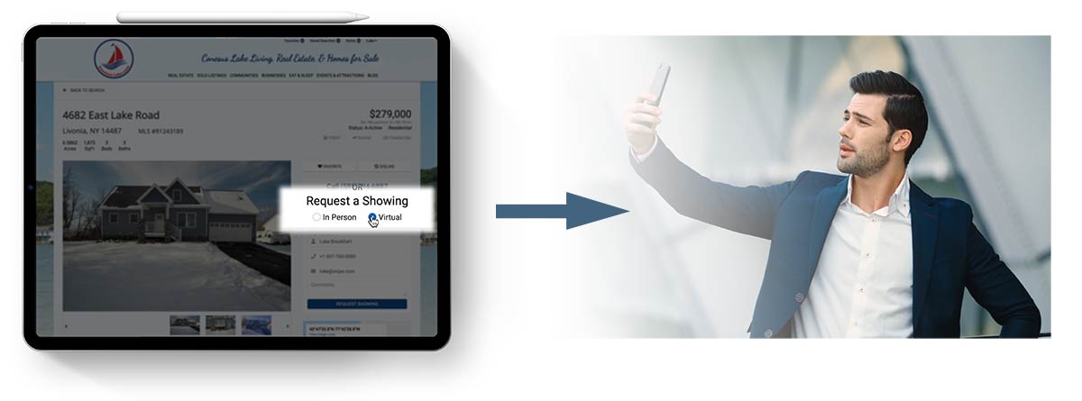 iPad with Virtual Showing Request Option